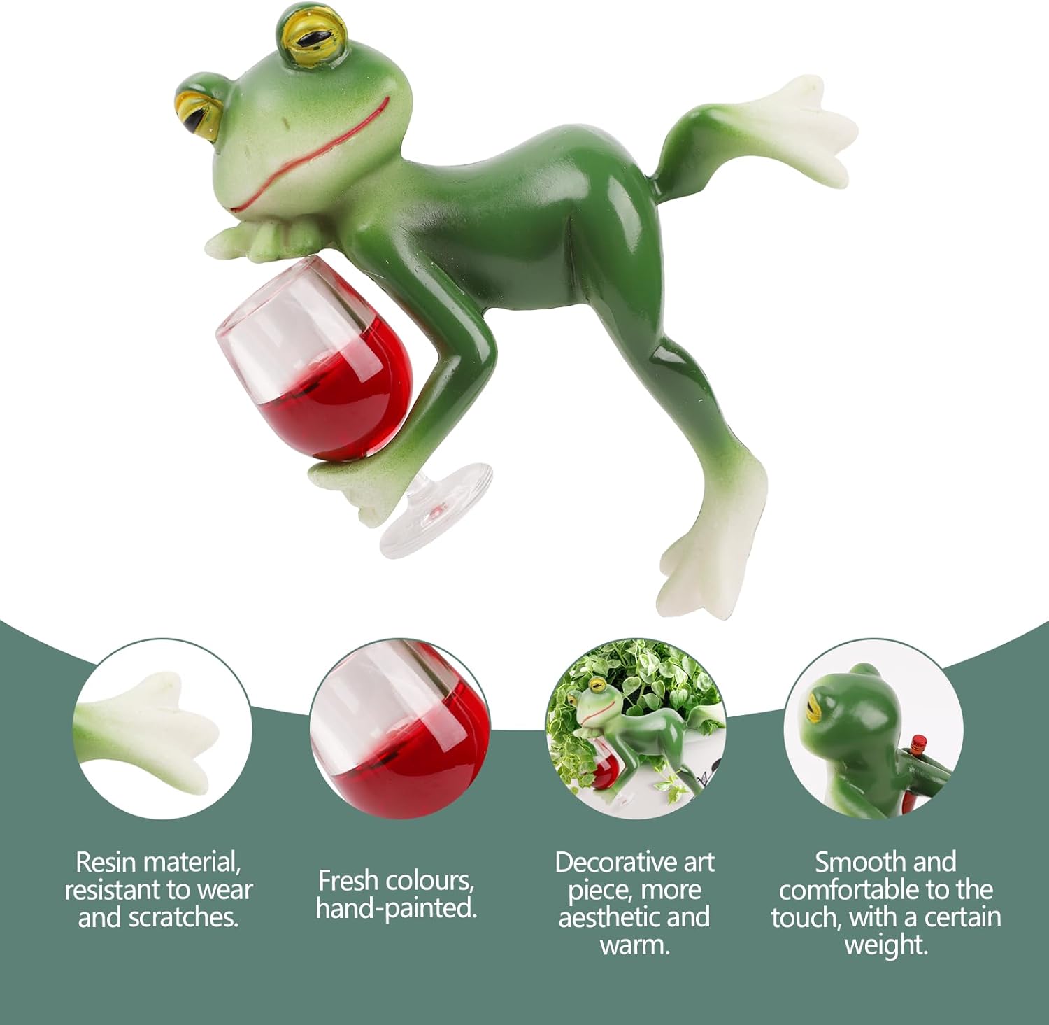 3PCS Tipsy Frog Pot Hugger, Frog Figurines for Garden Decor, Drinking Frogs Flower Pot Decoration
