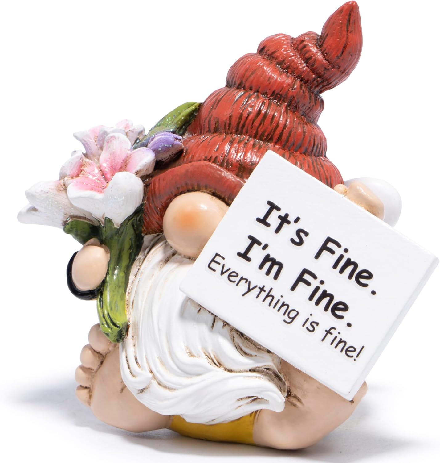 Hodao Positive Bee Motivational Home Decor Emotional Support Encouragement Gifts for Women - Stress Relief Figurine for Worked Women, Handmade Decor with Uplifting Message Office Desk (Red)