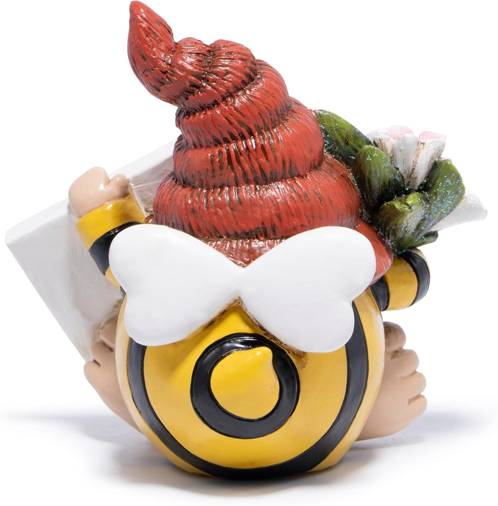 Hodao Positive Bee Motivational Home Decor Emotional Support Encouragement Gifts for Women - Stress Relief Figurine for Worked Women, Handmade Decor with Uplifting Message Office Desk (Red)