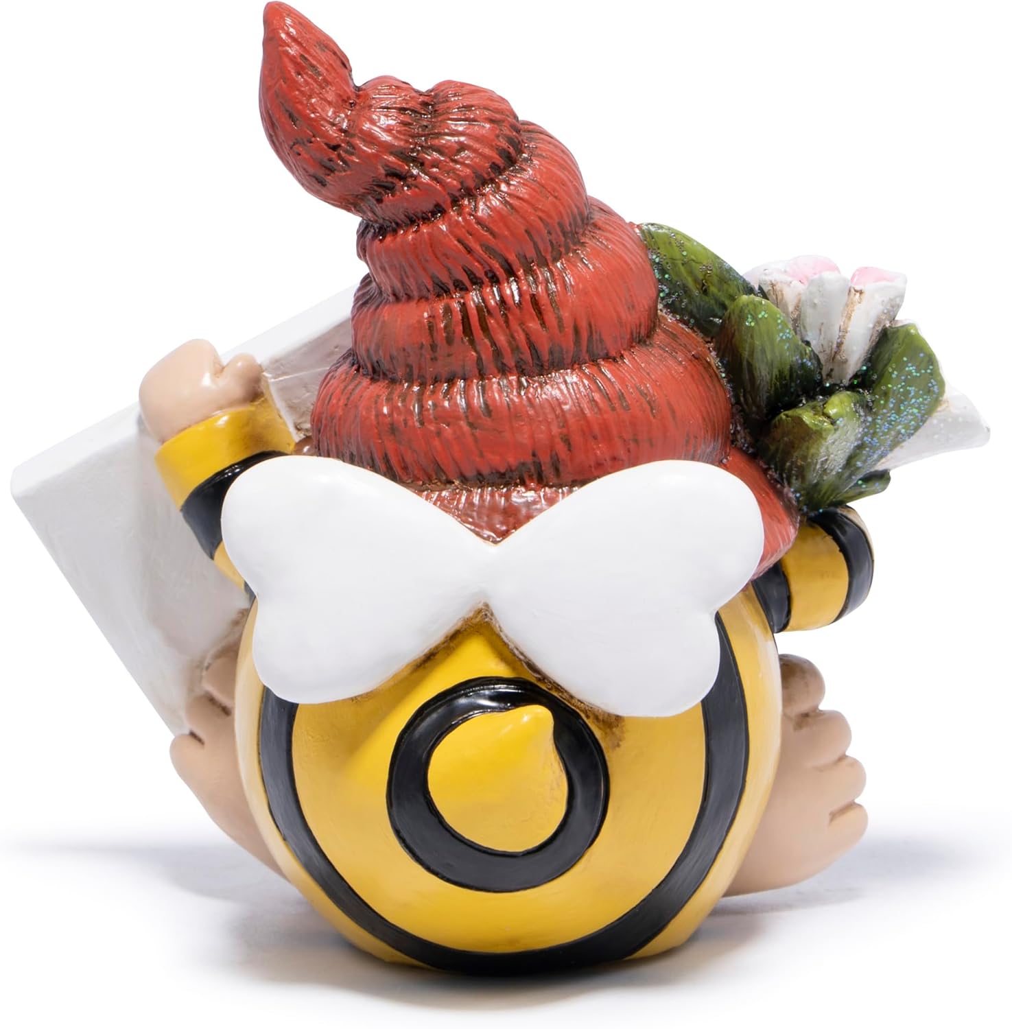 Hodao Positive Bee Motivational Home Decor Emotional Support Encouragement Gifts for Women - Stress Relief Figurine for Worked Women, Handmade Decor with Uplifting Message Office Desk (Red)