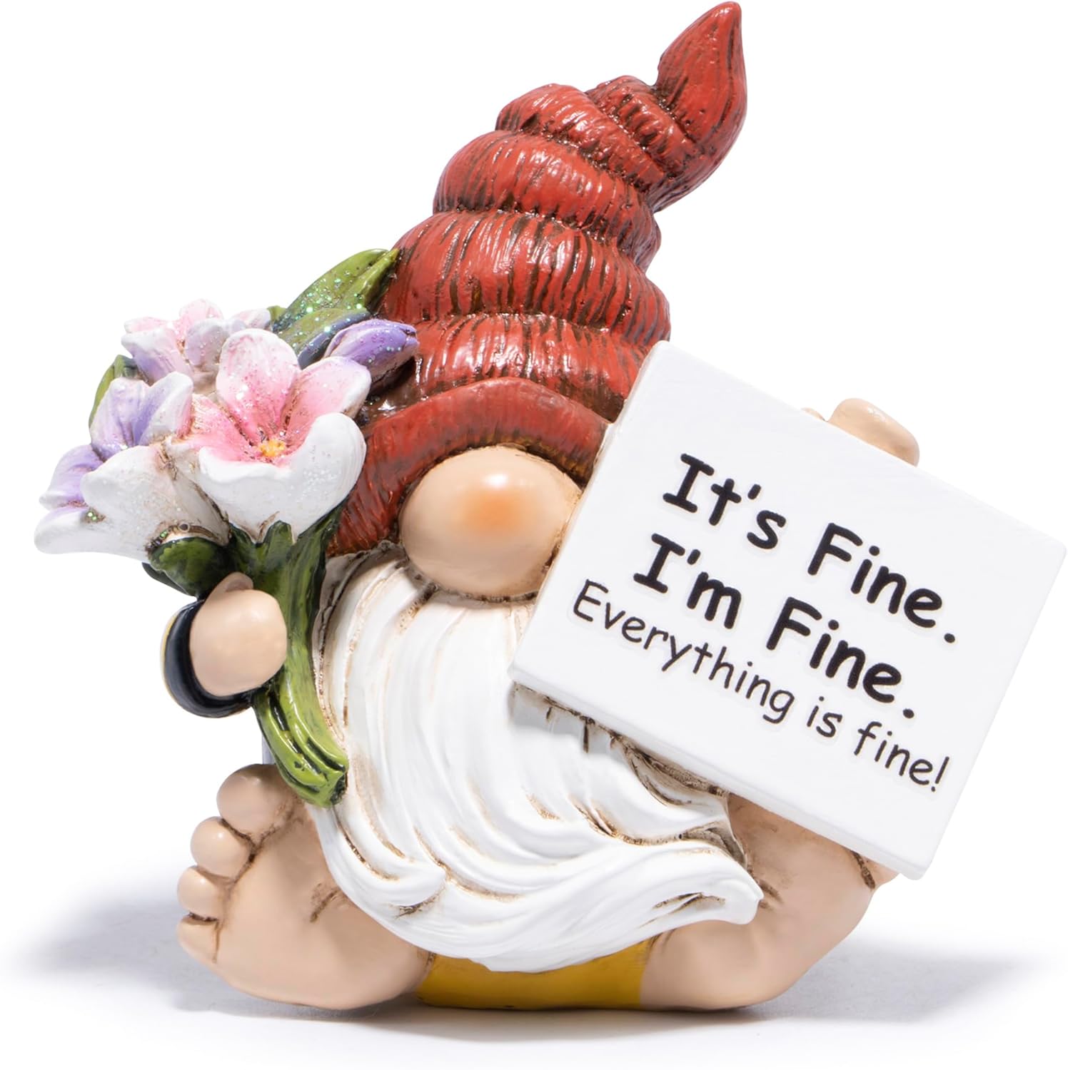 Hodao Positive Bee Motivational Home Decor Emotional Support Encouragement Gifts for Women - Stress Relief Figurine for Worked Women, Handmade Decor with Uplifting Message Office Desk (Red)
