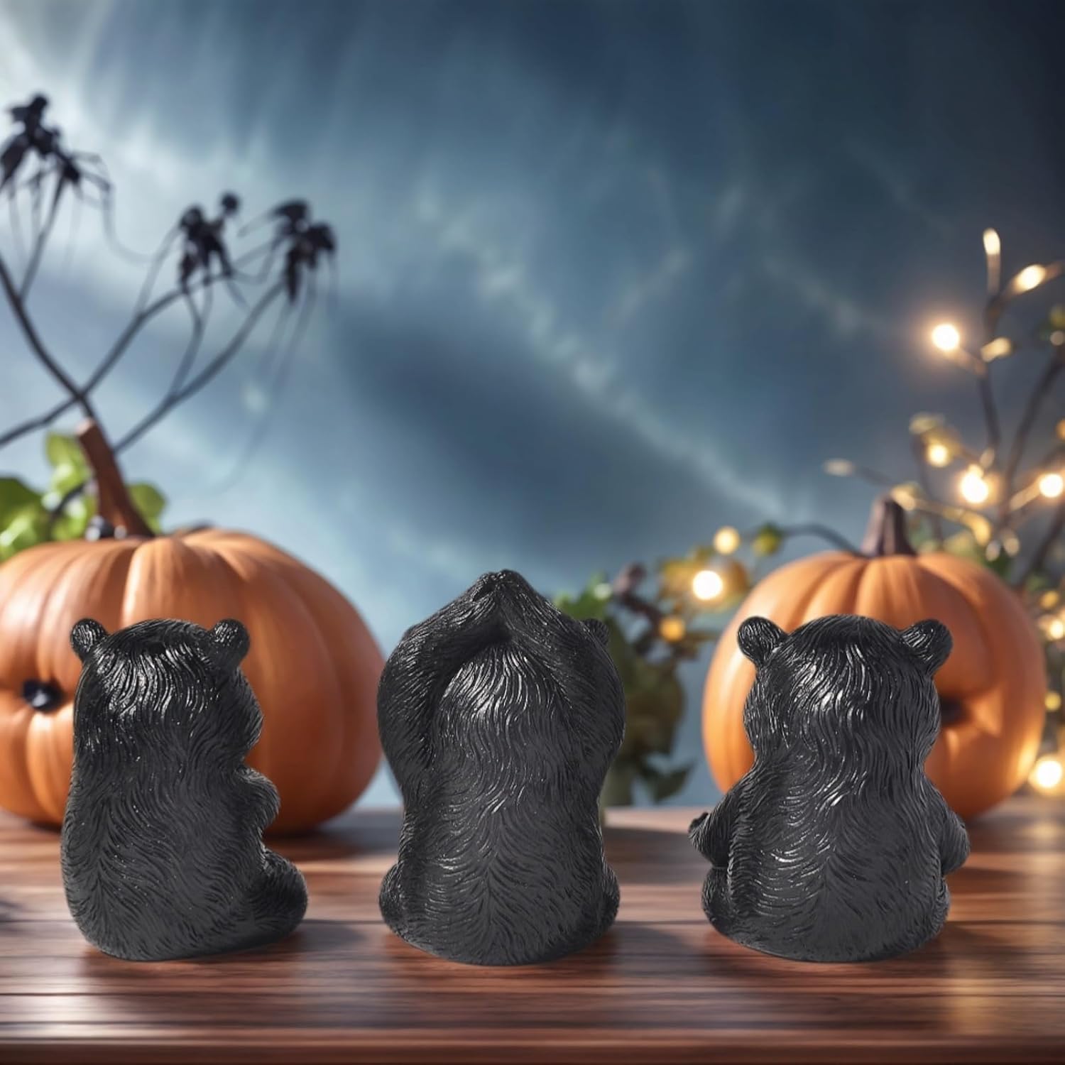 3 Pack Yoga Bear Statue，Mini Collectible Figurines，Living Room Shelf Office Desk Decor, Exercise Meditation Accessories, Yoga Gifts for Women