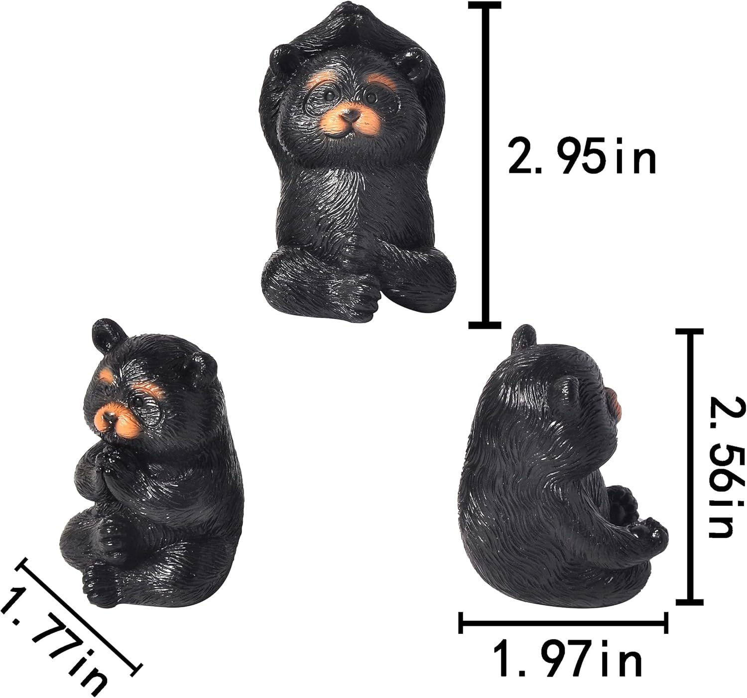 3 Pack Yoga Bear Statue，Mini Collectible Figurines，Living Room Shelf Office Desk Decor, Exercise Meditation Accessories, Yoga Gifts for Women