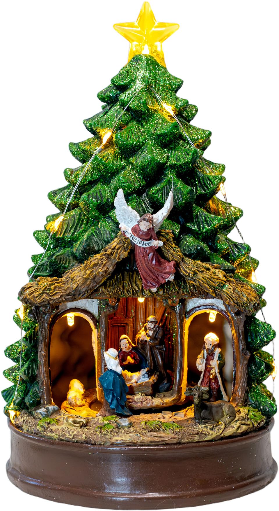 Animated Musical Christmas Village Figurines Christmas Collectibles Statues Church Building and Snowman with Rotating Train LED Lights, Battery & USB Home Decor Gifts Festive Holiday Decorations